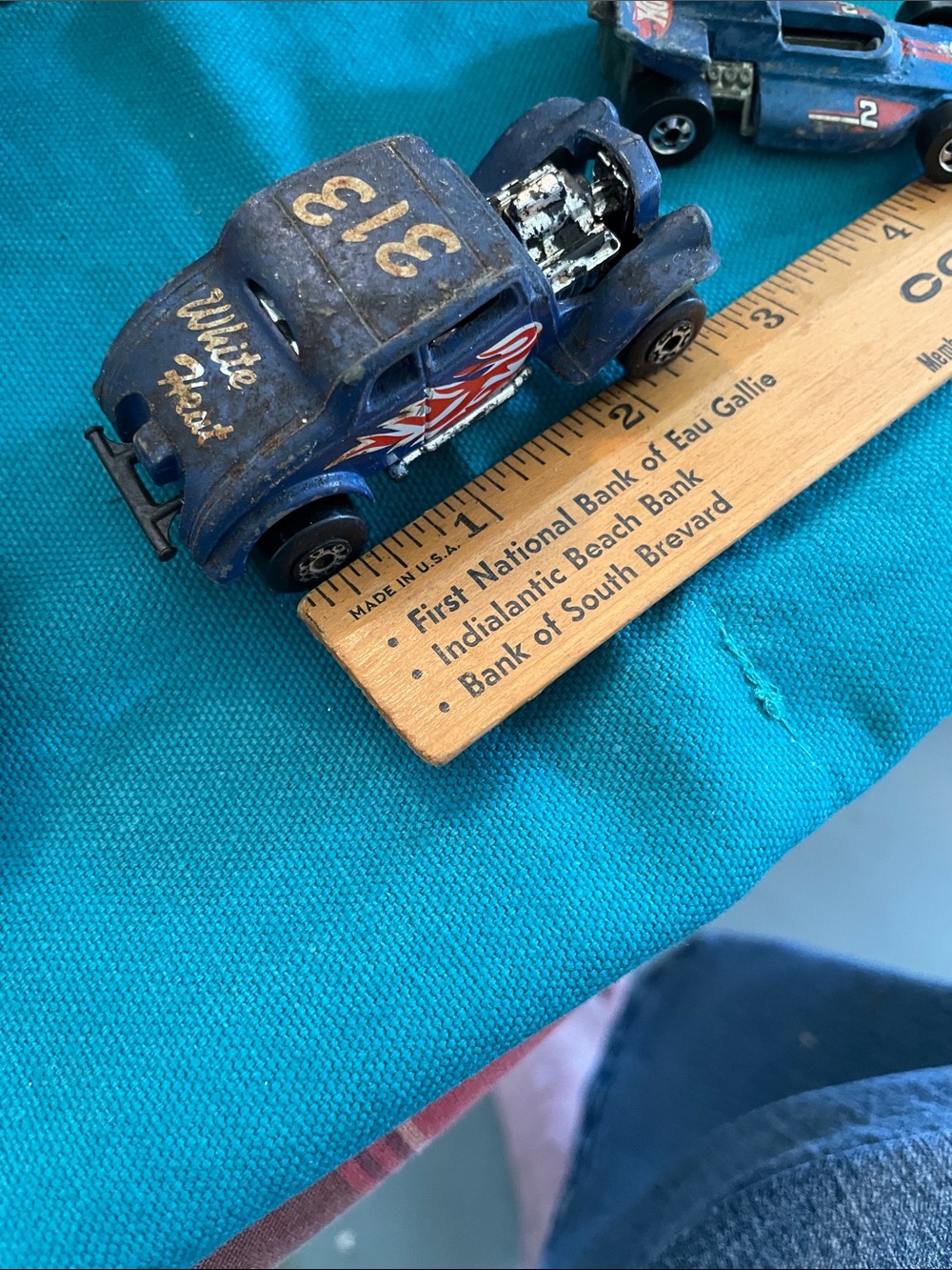 Blue Vintage-Style Kids Toy Race Car - Unbranded